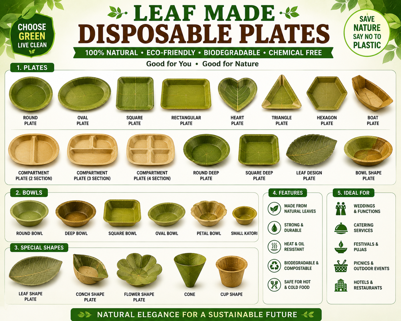 Leaf made disposable plates catalog